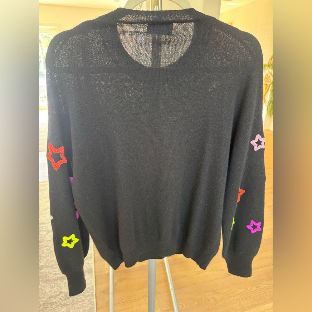 27 Miles Malibu Black Sweater with Vibrant Star Details - Picture 10 of 12